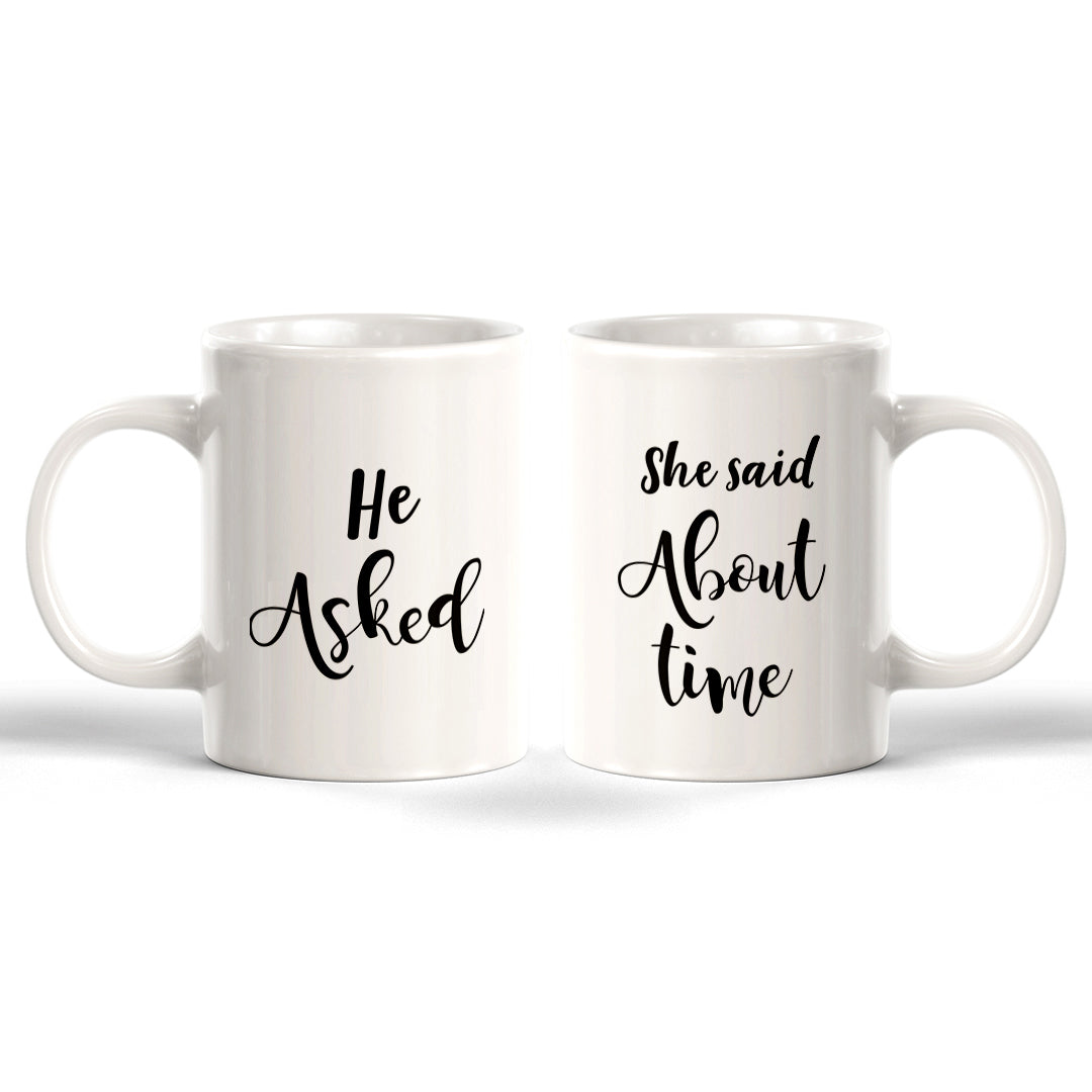 He Asked / She Said About Time (2 Pack) Coffee Mug