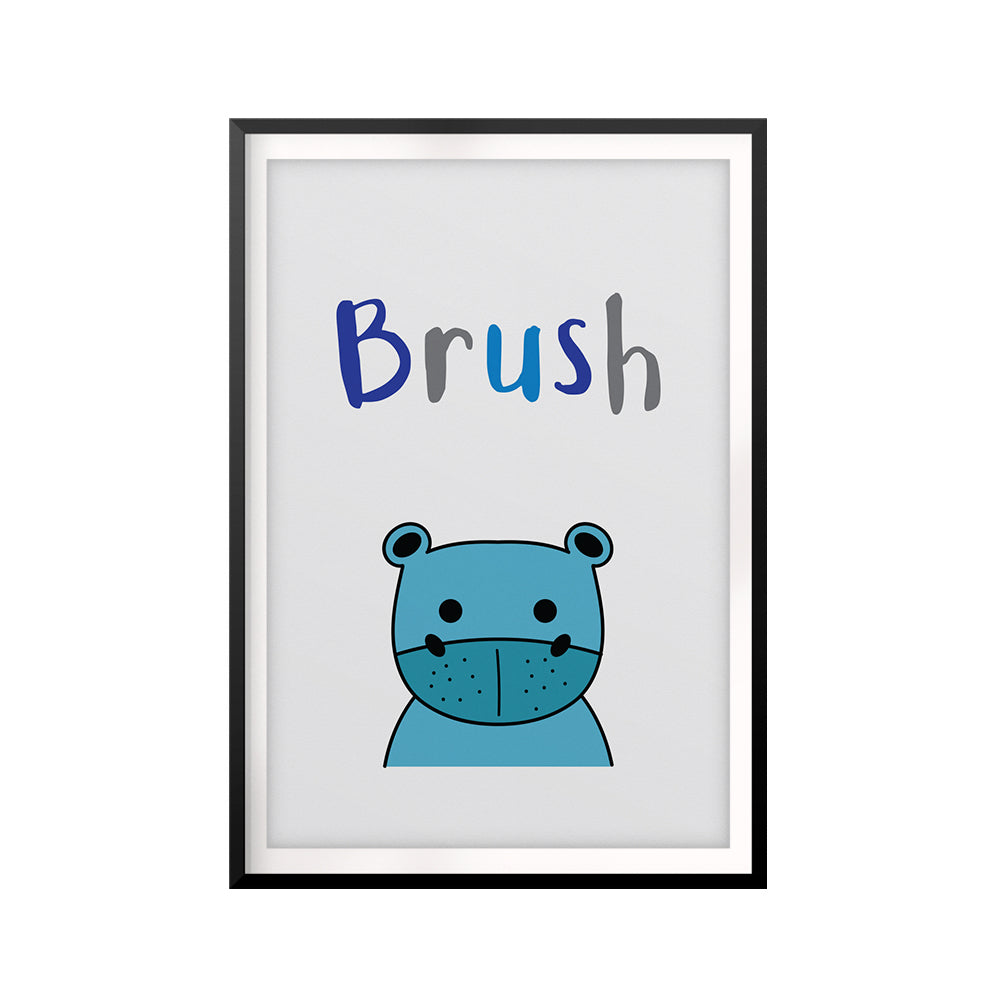 Brush UNFRAMED Print Kids Bathroom Wall Art