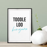 Toodle Loo Kangaroo UNFRAMED Print Novelty Wall Art