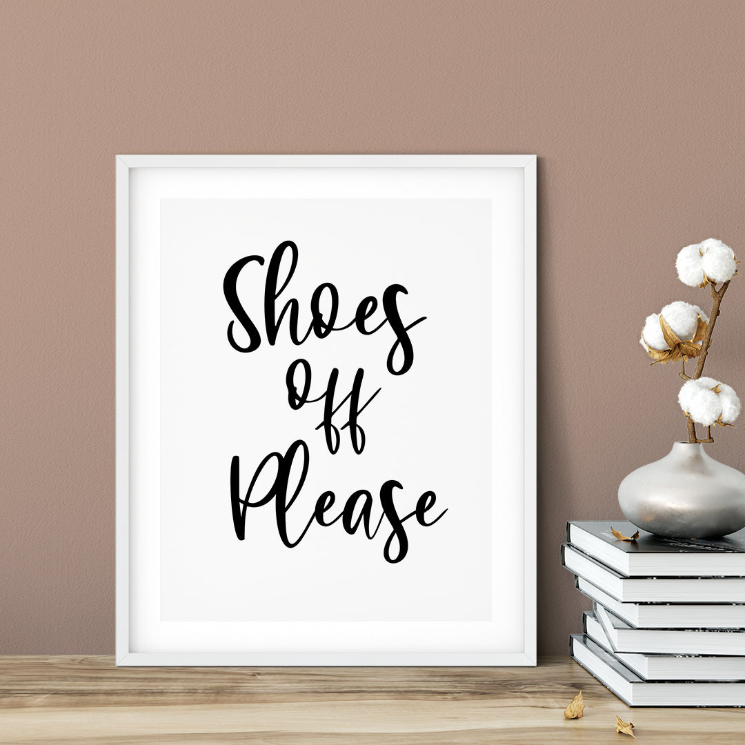 Shoes Off Please UNFRAMED Print Business & Events Decor Wall Art