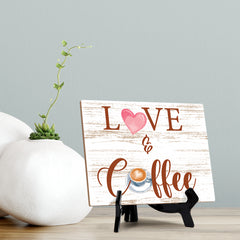 Signs ByLita Love & Coffee, Table Sign With Acrylic Stand (8 x 6')