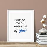 What Do You Call A Dead Fly? A Flew UNFRAMED Print Novelty Decor Wall Art