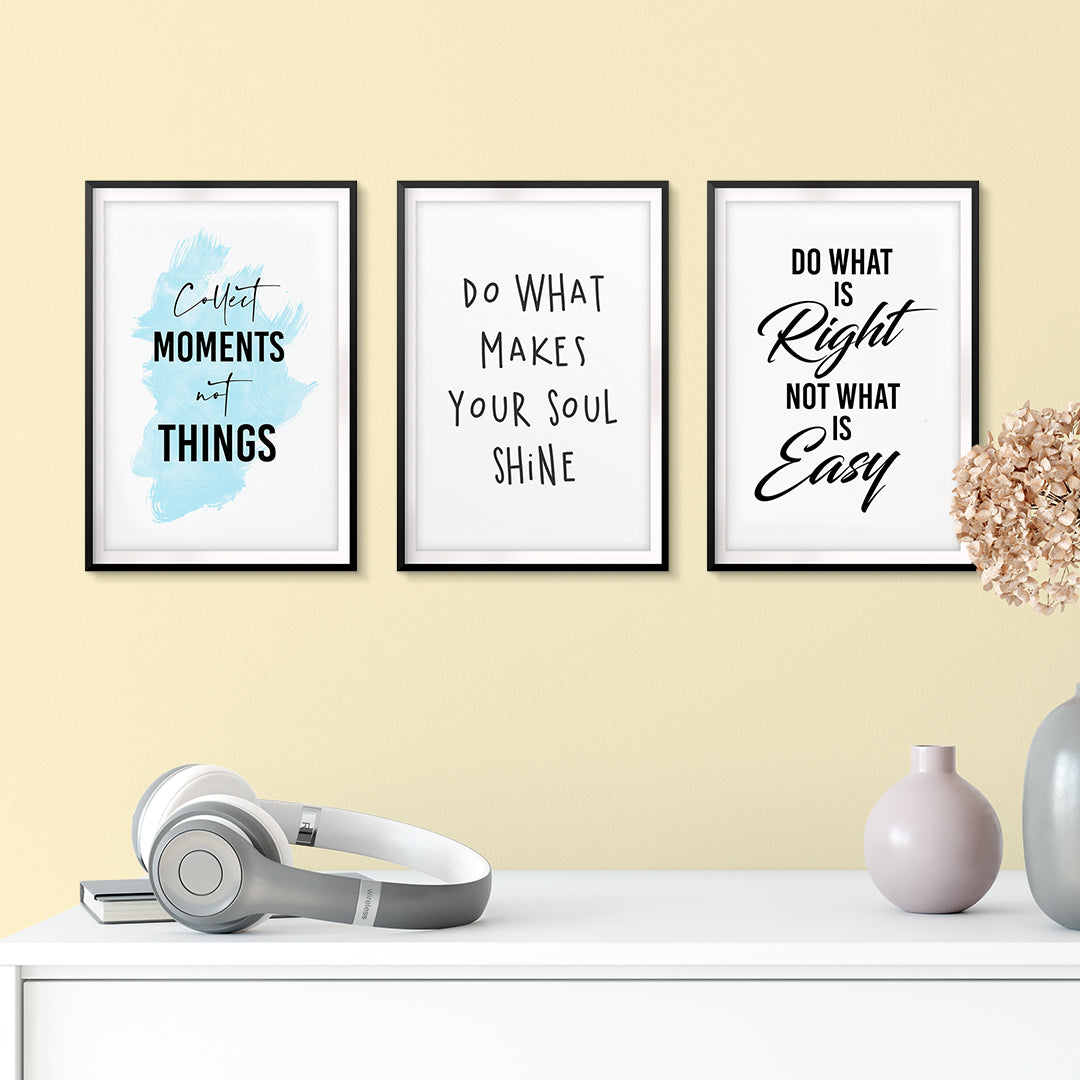 Life's Mottos Wall Art UNFRAMED Print (3 Pack)