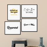 Food & Drink Wall Art UNFRAMED Print (4 Pack)