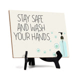 Signs ByLITA Stay Safe & Wash Your Hands, Hygiene Sign, 6" x 8"