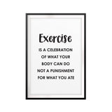 Celebrate Exercising UNFRAMED Print Workout Motivation Wall Art