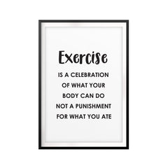 Celebrate Exercising UNFRAMED Print Workout Motivation Wall Art