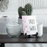 Free Wifi Table Sign with Easel, Floral Vine Design (6 x 8")