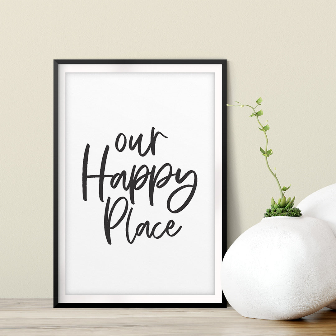 Our Happy Place UNFRAMED Print Home Decor Wall Art