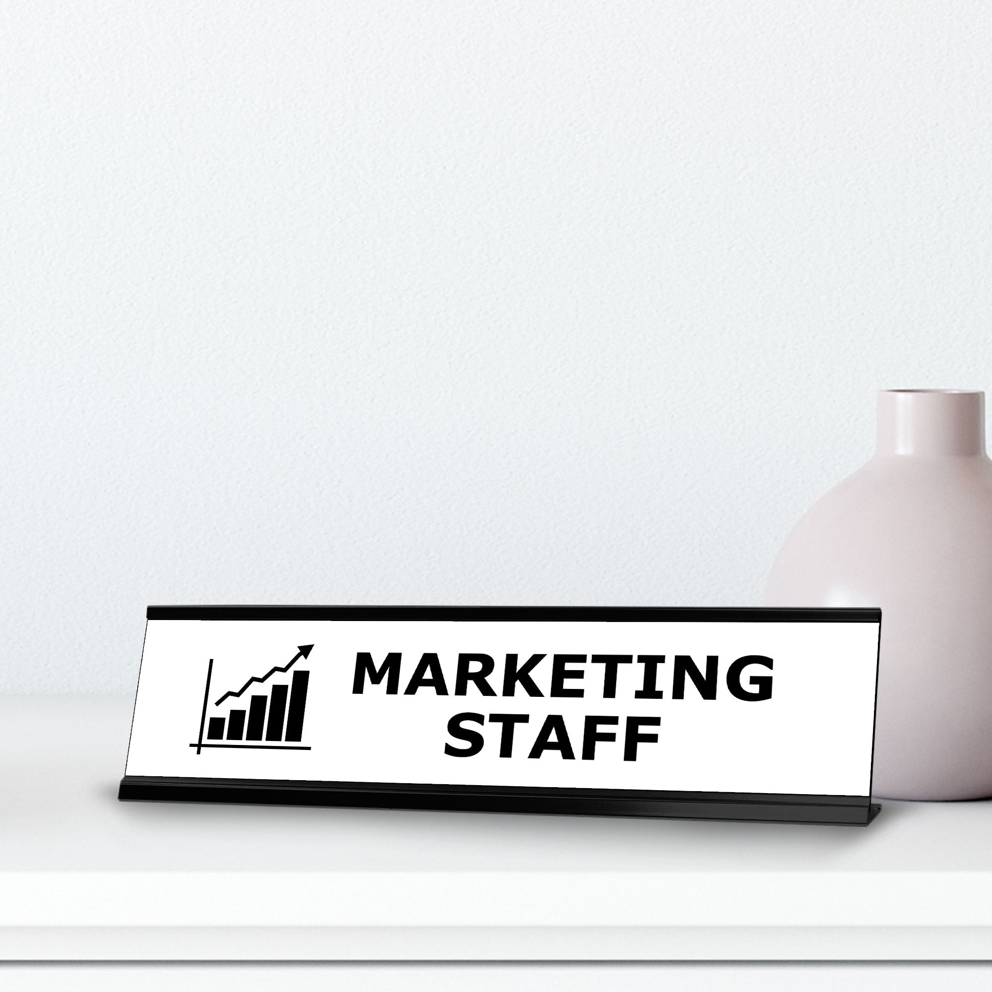 Marketing Staff, Black Frame, Desk Sign (2x8”)