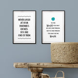 Cute Couples Quotes Wall Art UNFRAMED Print (2 Pack)