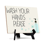 Signs ByLITA Wash Your Hands Please, Hygiene Sign, 6" x 8"