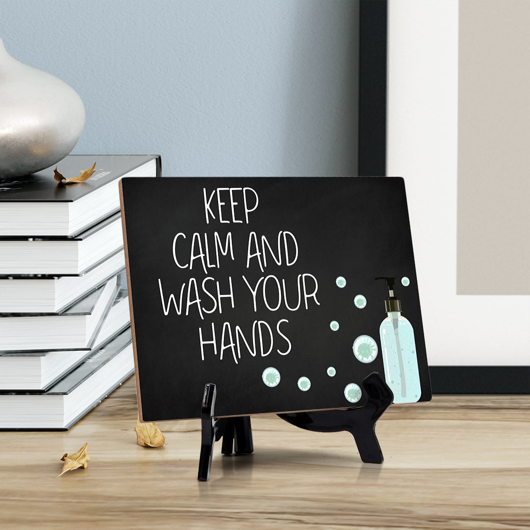 Signs ByLITA Keep Calm And Wash Your Hands, Hygiene Sign, 6" x 8"