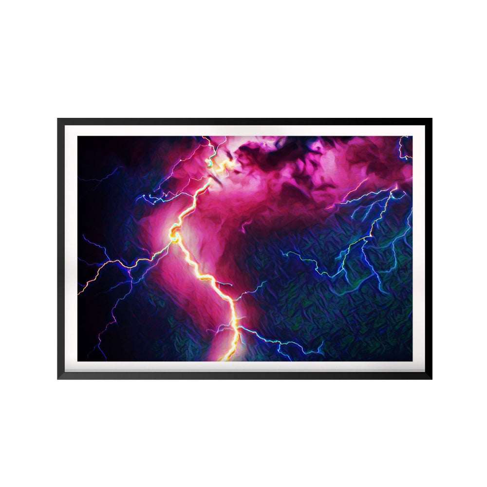 Lightening UNFRAMED Print Nature Wall Art