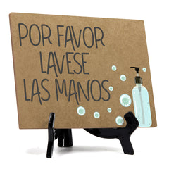 Signs ByLITA Por Favor Lavese Las Manos, Hygiene Sign, 6" x 8"