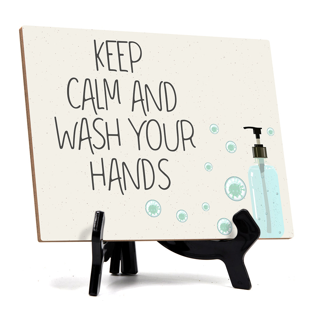 Signs ByLITA Keep Calm And Wash Your Hands, Hygiene Sign, 6" x 8"