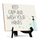 Signs ByLITA Keep Calm And Wash Your Hands, Hygiene Sign, 6" x 8"