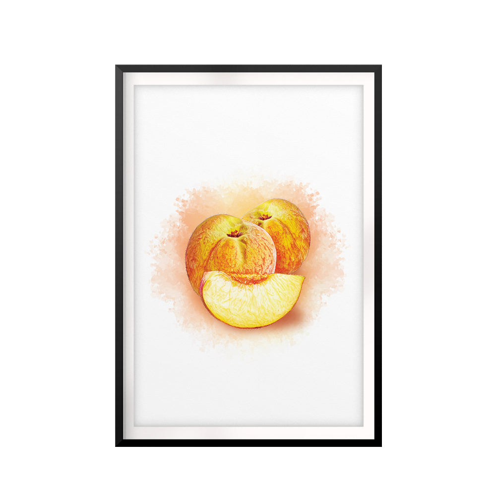 Watercolor Peaches UNFRAMED Print Fruit Wall Art