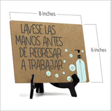 Signs ByLITA Lavese Las Manos Antes De Regresar A Trabajar, Hygiene Sign, 6" x 8"