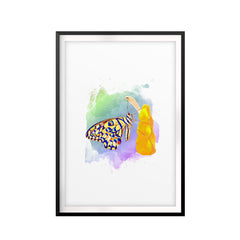 Butterfly Watercolor UNFRAMED Print Animal Wall Art