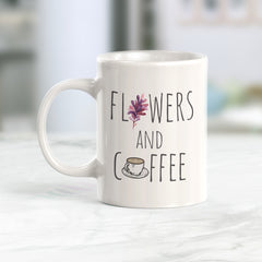 Flowers & Coffee Minimalist Coffee Mug