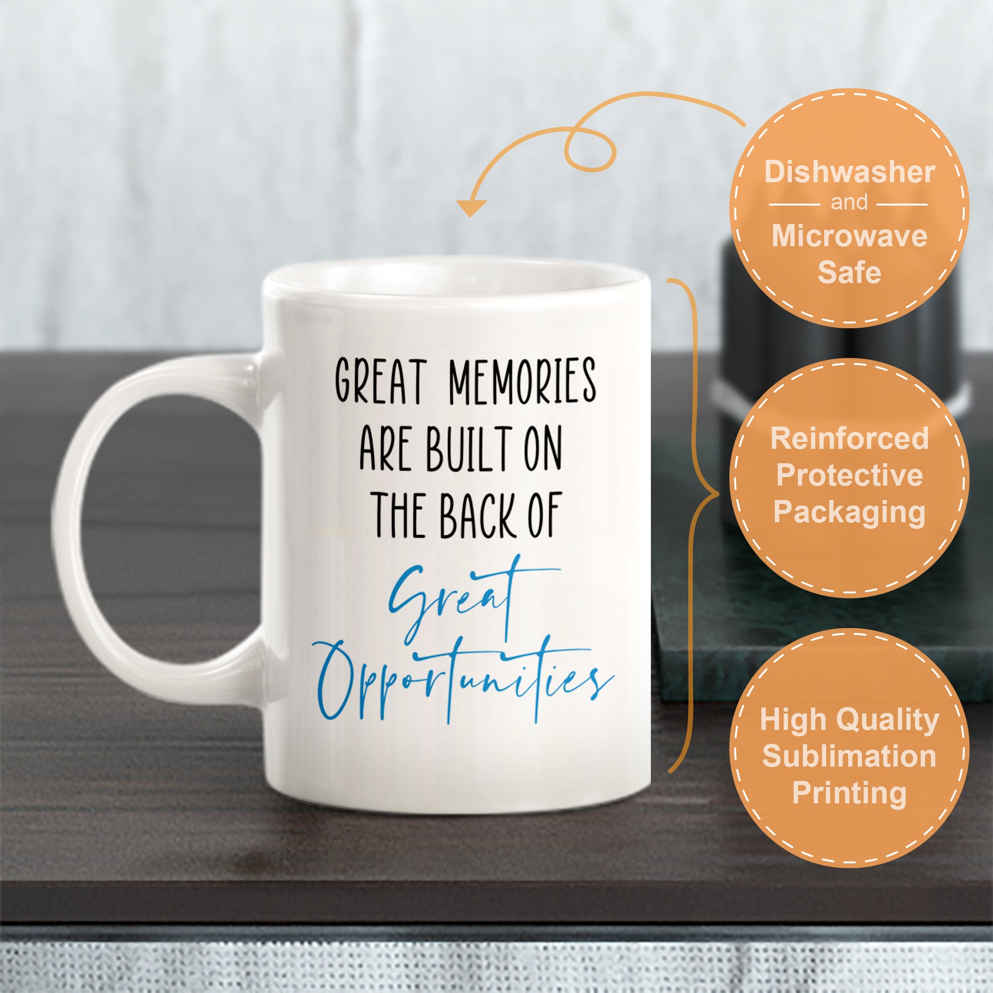 Great Memories Are Built On The Back Of Great Opportunities Coffee Mug