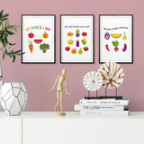 Healthy Eating Emoji Wall Art UNFRAMED Print (3 Pack)