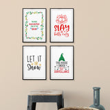 Christmas Bundle Wall Art UNFRAMED Print (4 Pack)