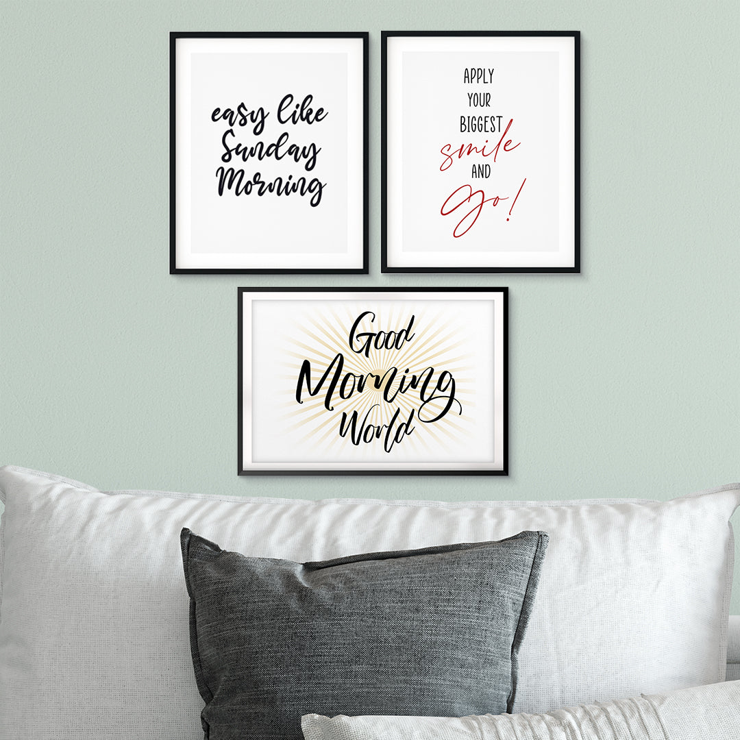 Morning Lovers Wall Art UNFRAMED Print (3 Pack)