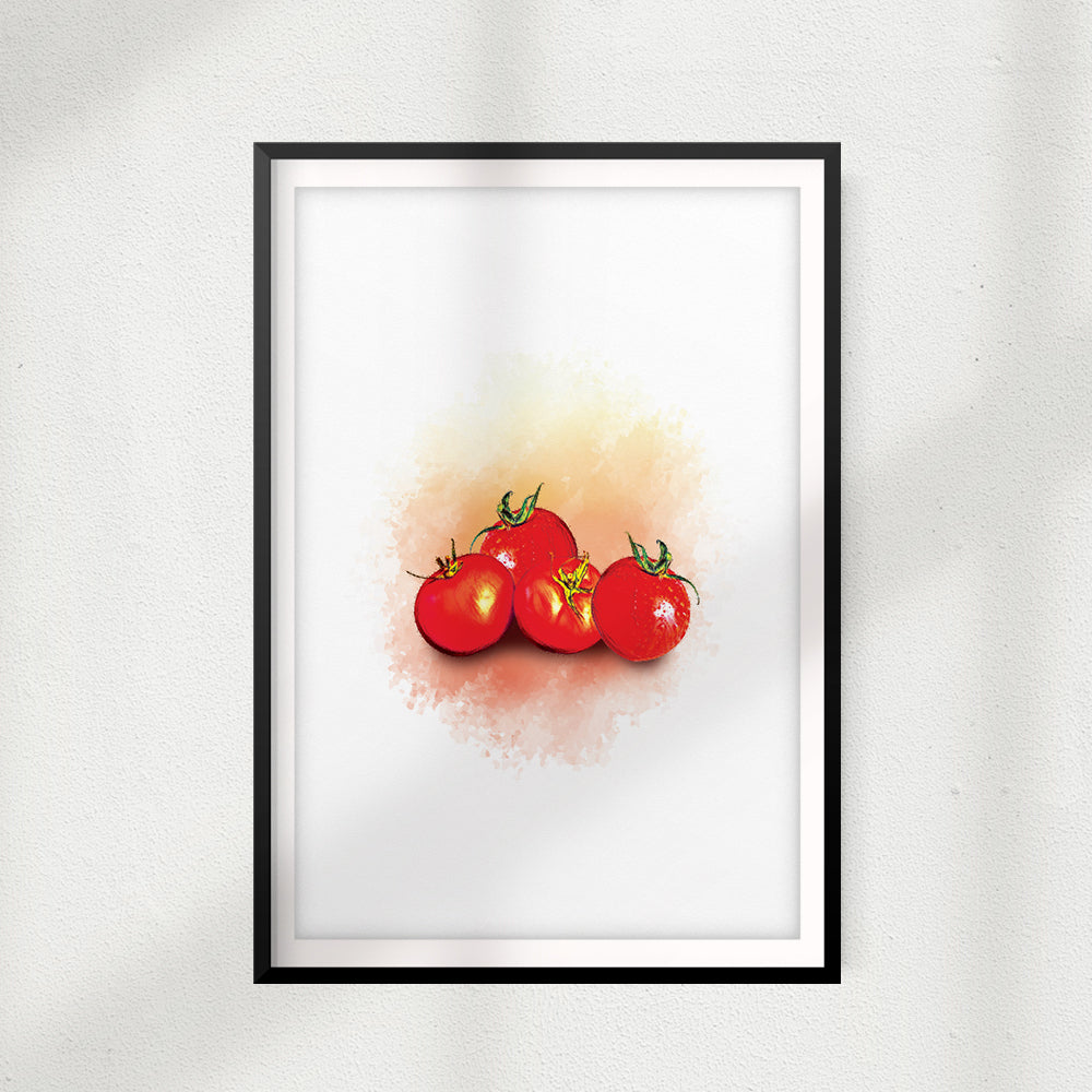 Cherry Tomatoes Watercolor UNFRAMED Print Fruit Wall Art