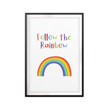 Follow The Rainbow Kids UNFRAMED Print Kids Bathroom Wall Art