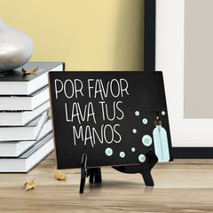 Signs ByLITA Por Favor Lava Tus Manos, Hygiene Sign, 6" x 8"