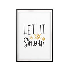 Let It Snow UNFRAMED Print Christmas Decor Wall Art