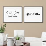 Drink Serving Signs Wall Decor UNFRAMED Print (2 Pack)