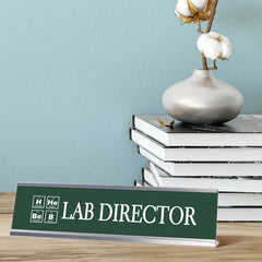 Lab Director, Green Novelty, Desk Sign (2x8)