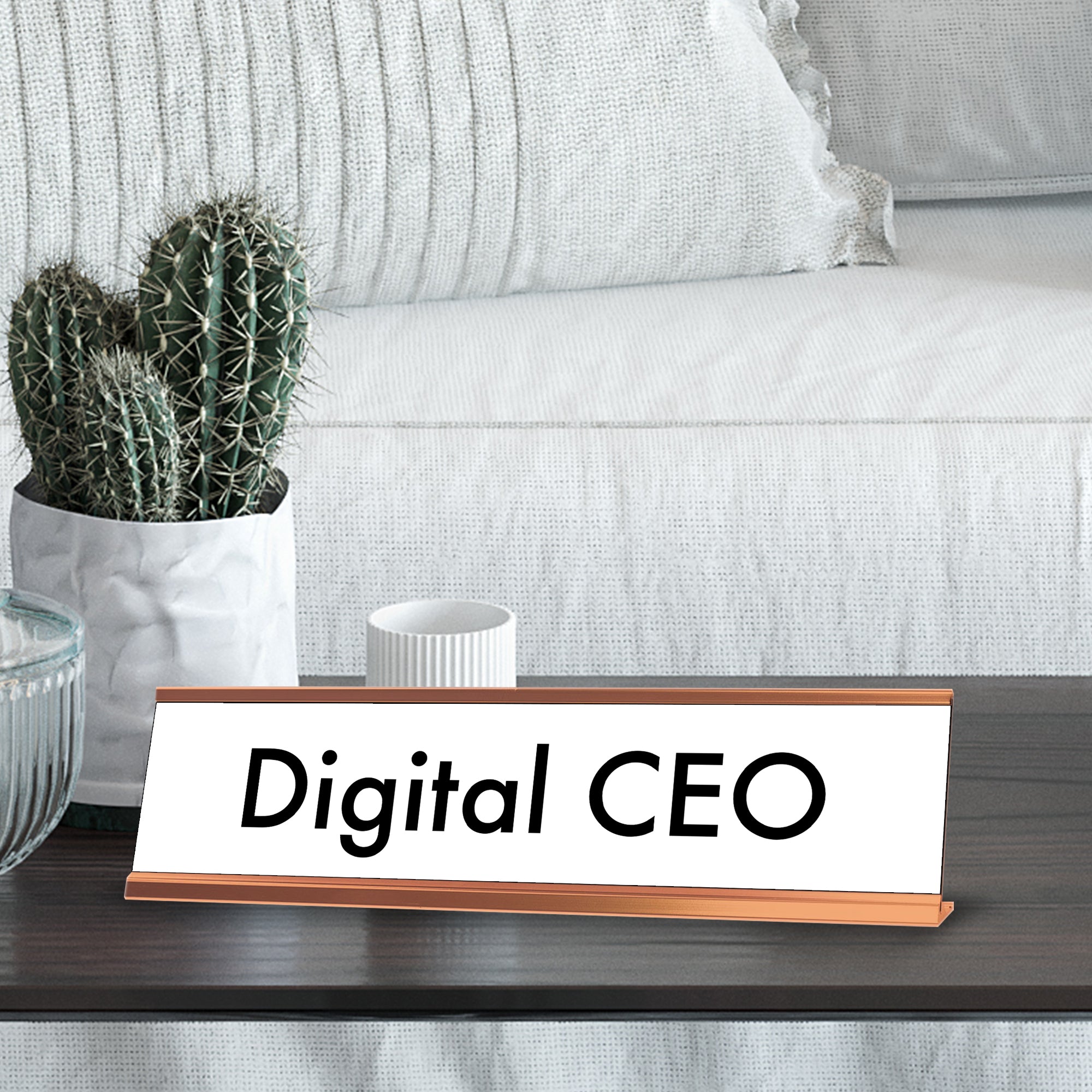 Digital CEO, Rose Gold Desk Sign (2 x 8")