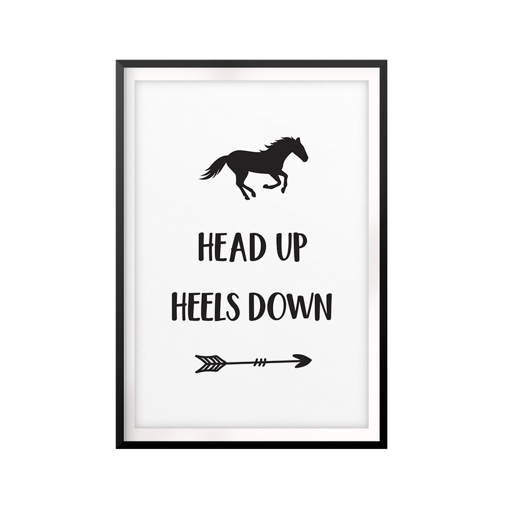 Head Up Heels Down UNFRAMED Print Horse Lover Wall Art