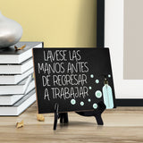 Signs ByLITA Lavese Las Manos Antes De Regresar A Trabajar, Hygiene Sign, 6" x 8"