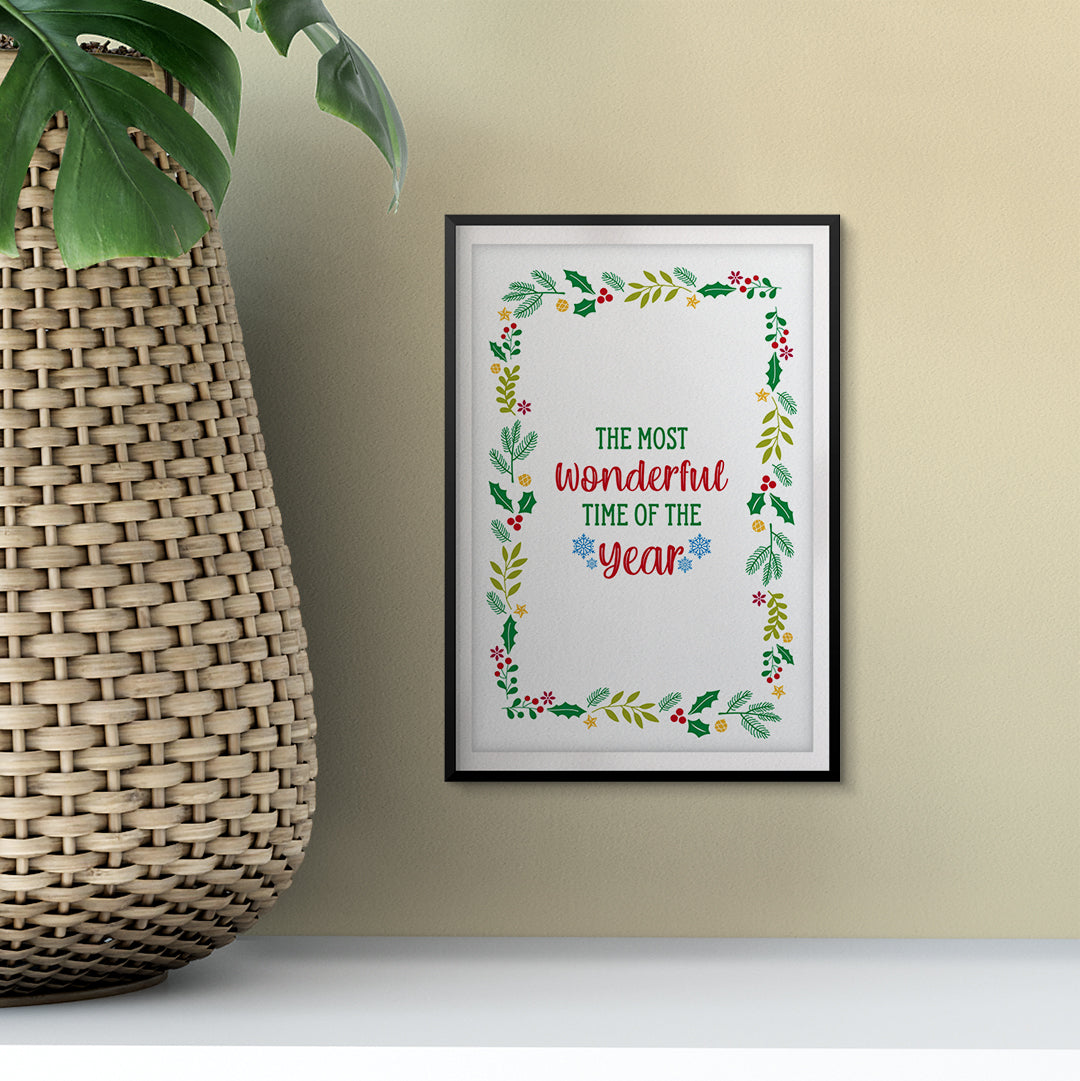 The Most Wonderful Time Of The Year UNFRAMED Print Christmas Decor Wall Art