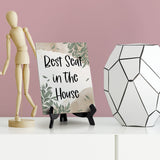 Best Seat in The House Table Sign with Green Leaves Design (6 x 8")