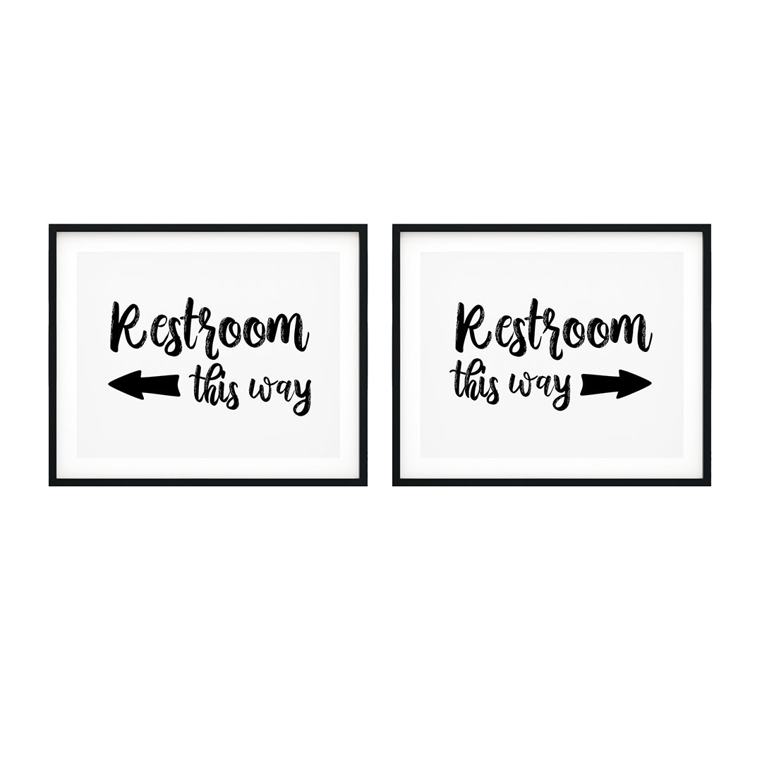 Restrooms Wall Art UNFRAMED Print (2 Pack)