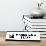 Marketing Staff, Black Frame, Desk Sign (2x8”)