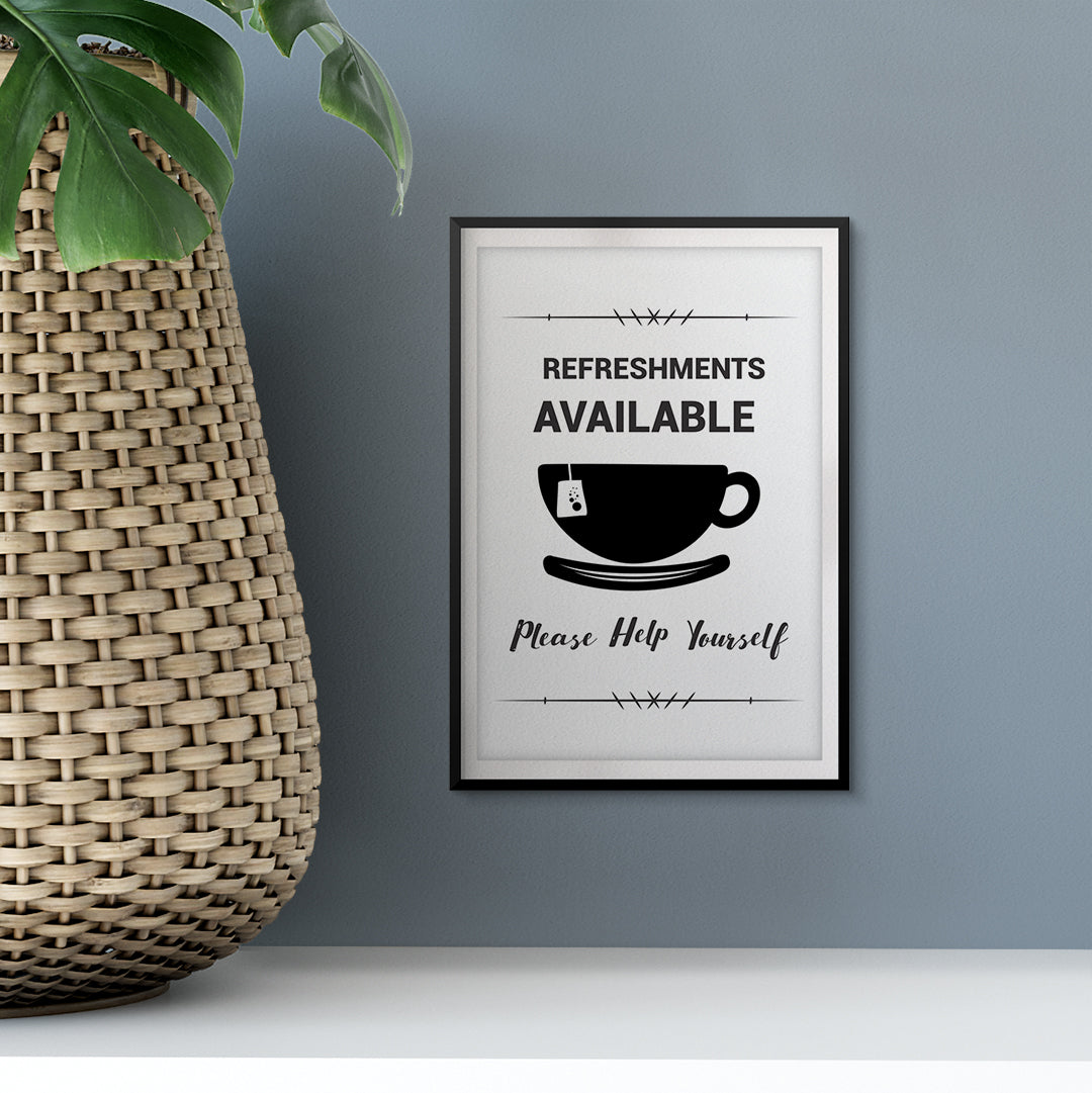 Refreshments Available Please Help Yourself UNFRAMED Print Family Wall Art