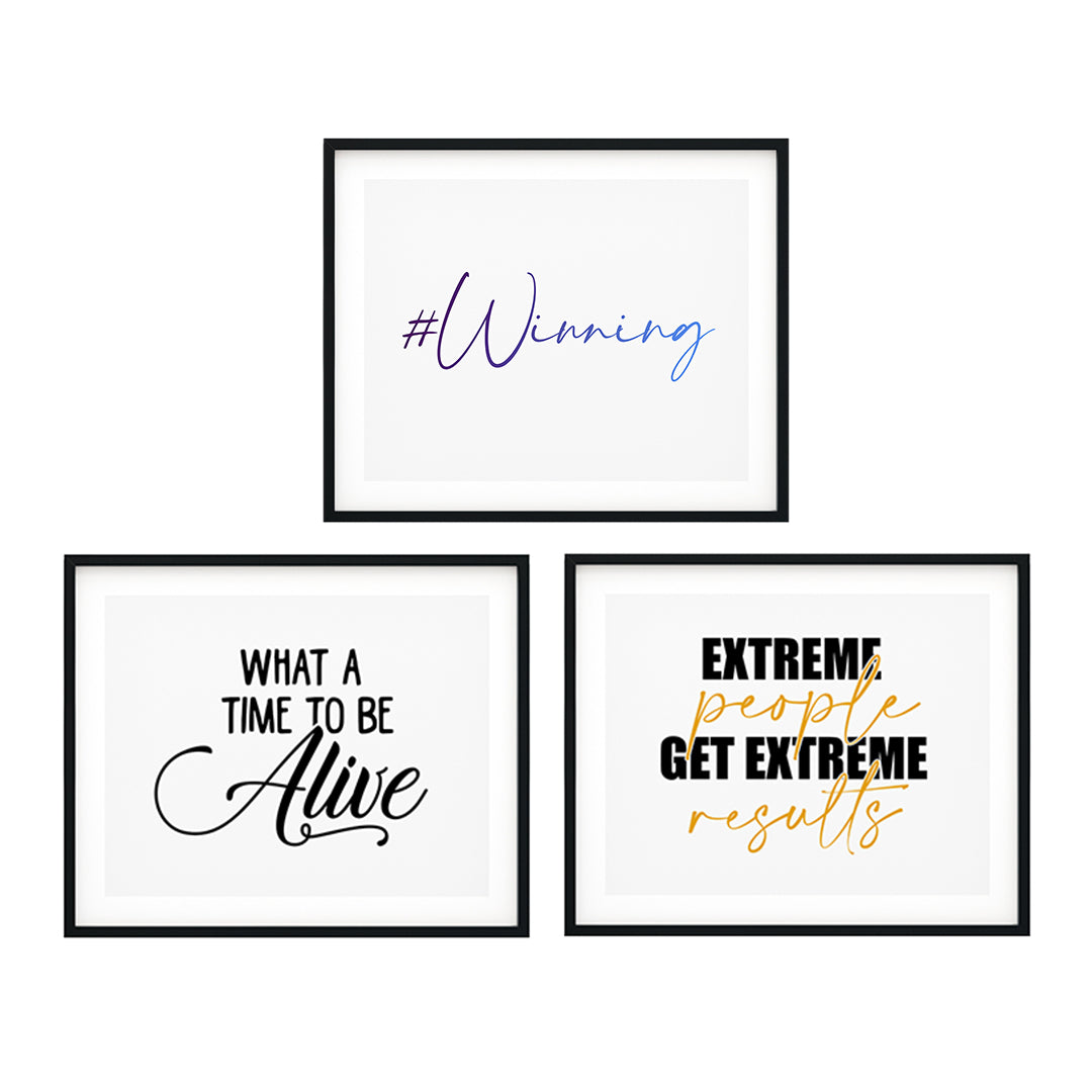 Positive Mindset Decor Wall Art UNFRAMED Print (3 Pack)