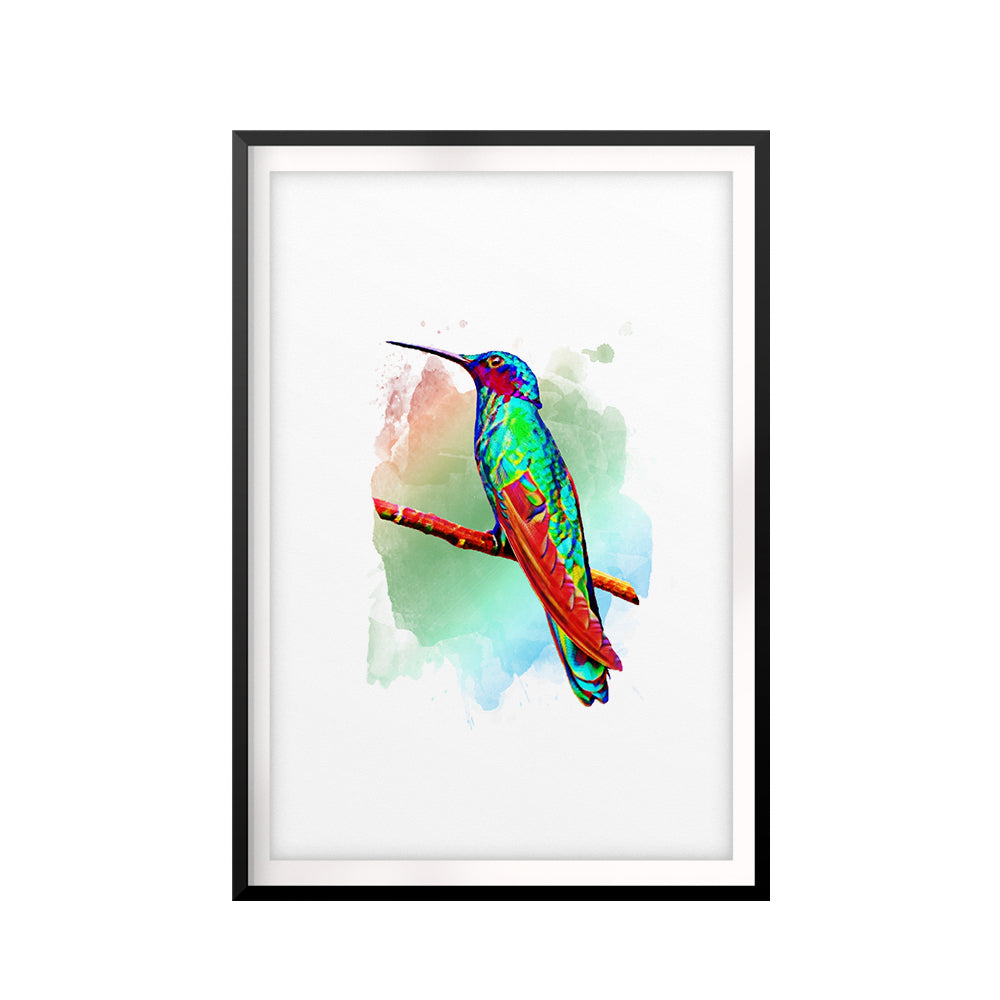 Abstract Kingfisher UNFRAMED Print Animal Wall Art