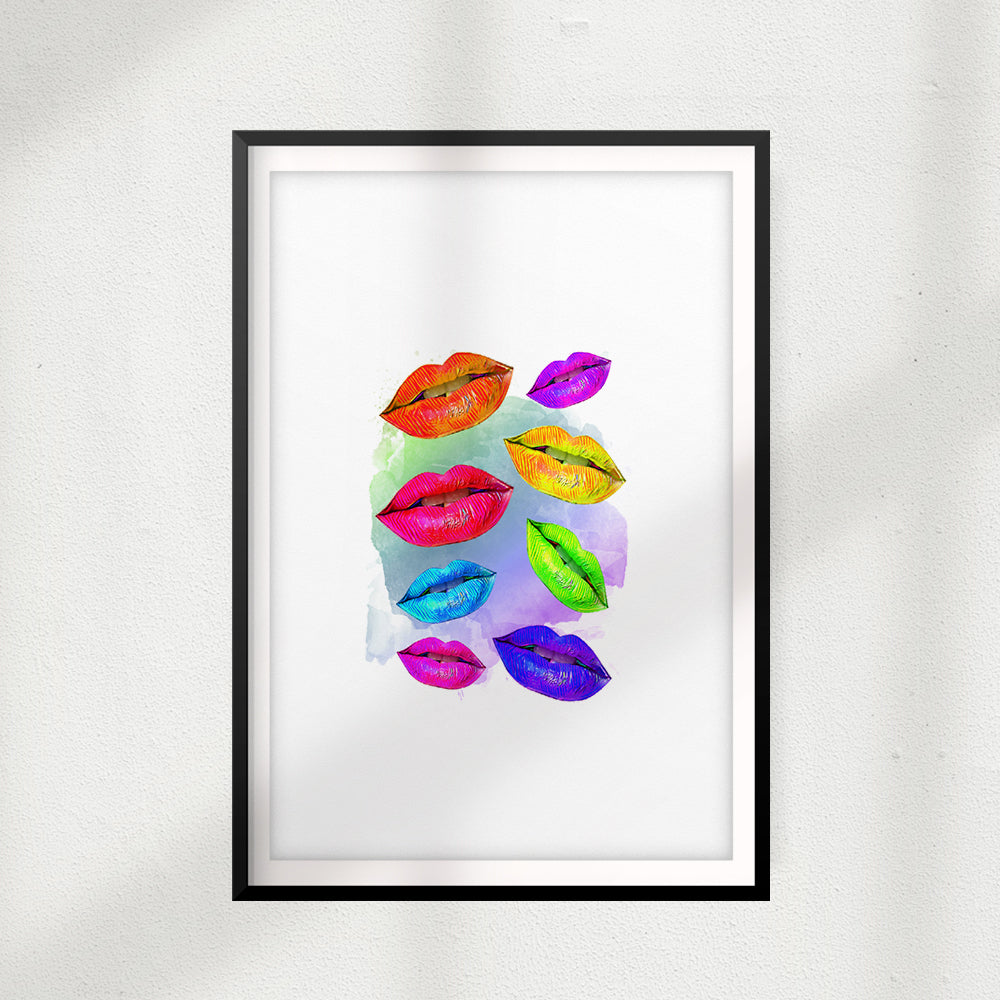 Multicolored Lips UNFRAMED Print Anatomy Wall Art