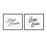 His & Her Boss Wall Art UNFRAMED Print (2 Pack)