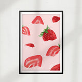 Abstract Strawberries UNFRAMED Print Fruit Wall Art