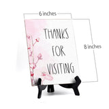 Thanks For Visiting Table Sign with Easel, Floral Vine Design (6 x 8")