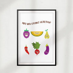 Cute Healthy Eating UNFRAMED Print Emoji Wall Art